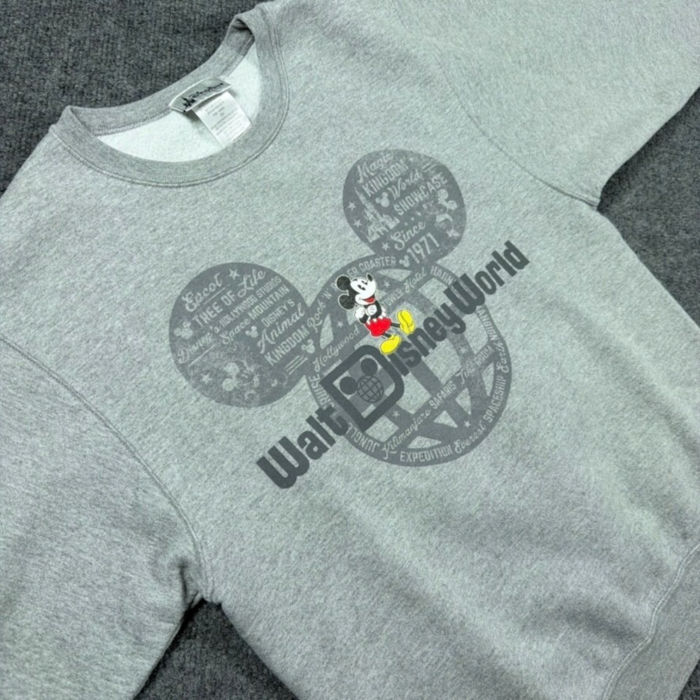Disney Parks Sweatshirt Mens Small Walt Disney World Gray Mickey Mouse Pullover‎